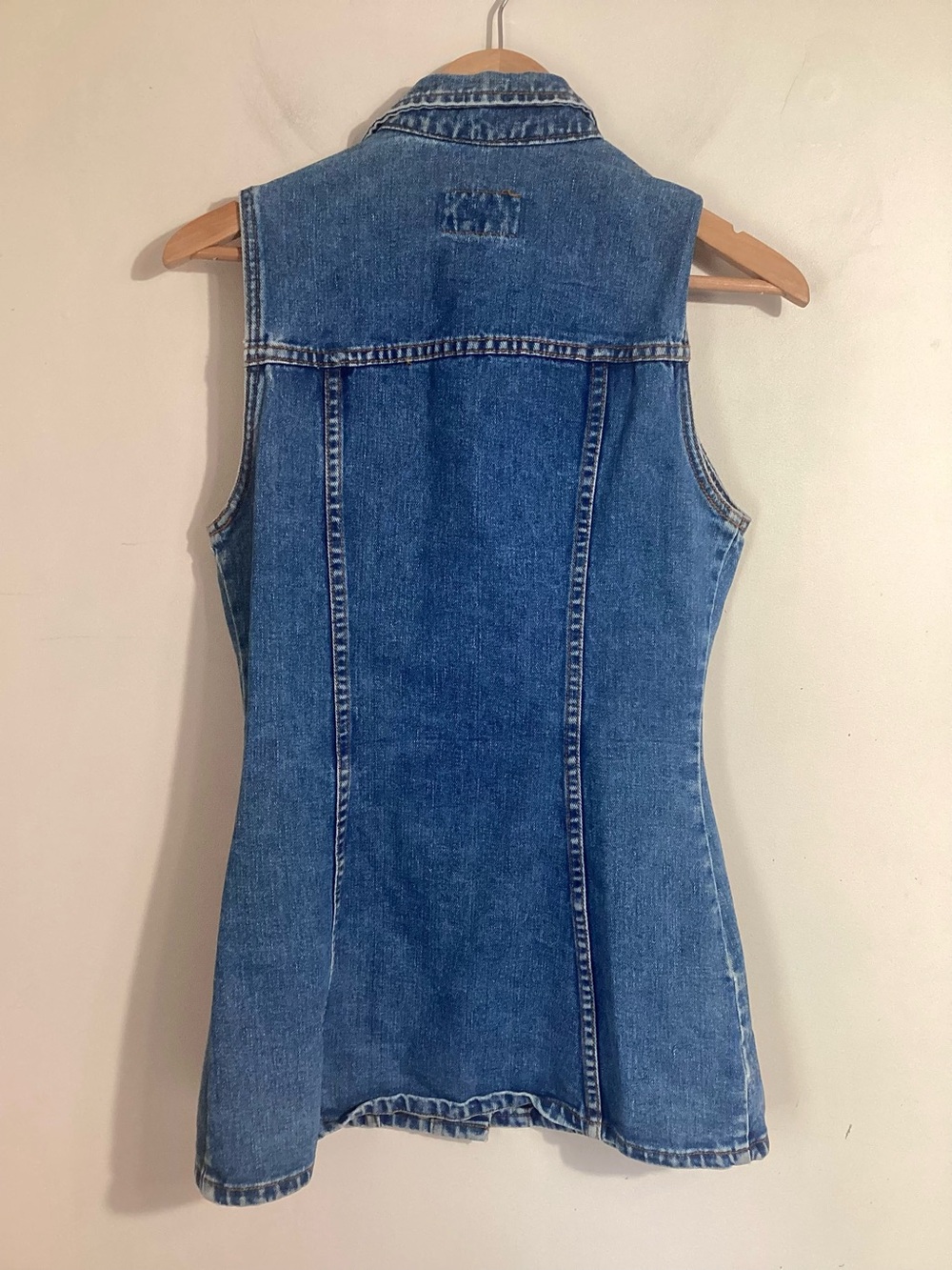 Nada Nuff Vtg Button Up Jean Denim Mini Dress Jrs M - Picture 2 of 15
